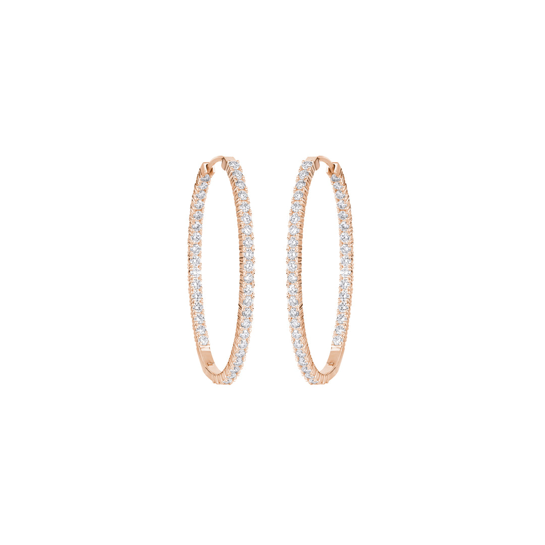 10K Gold Laura Inside Out Diamond Hoop Earrings