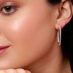 Load image into Gallery viewer, 4.34 CTW Inside &amp; Outside Hoop Lab-Grown Diamond Earrings in 14K White Gold – IGI Certified
