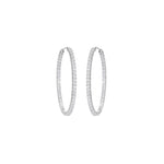Load image into Gallery viewer, 4.34 CTW Inside &amp; Outside Hoop Lab-Grown Diamond Earrings in 14K White Gold – IGI Certified
