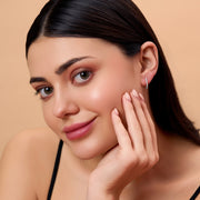 0.22 CTW Outside Hoop Lab-Grown Diamond Earrings in 14K White Gold – IGI Certified