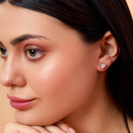 Load image into Gallery viewer, 10K Gold Heart Shaped Diamond Stud Earrings
