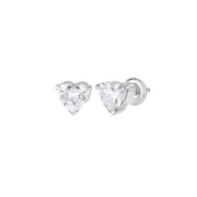 Heart Lab-Grown Diamond Stud Earrings (0.50–10.00 CTW) – 3‑Prong, IGI Certified