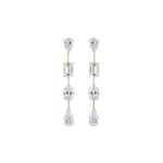 Load image into Gallery viewer, 18K Gold Multi Shape Drop Diamond Earrings
