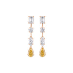Load image into Gallery viewer, 10K Gold Lily Long Drop Diamond Earrings
