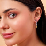 Load image into Gallery viewer, 18K Gold Lily Long Drop Diamond Earrings
