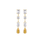 Load image into Gallery viewer, 18K Gold Lily Long Drop Diamond Earrings
