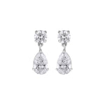 Load image into Gallery viewer, 10K Gold Aria Pear &amp; Round Cut Diamond Drop Earrings
