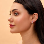 Load image into Gallery viewer, 10K Gold Aria Pear &amp; Round Cut Diamond Drop Earrings
