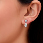 Load image into Gallery viewer, 10K Gold Aria Pear &amp; Round Cut Diamond Drop Earrings
