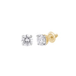 Load image into Gallery viewer, 2.08 CTW Round Lab-Grown Diamond Stud Earrings in 14K Yellow Gold – IGI Certified

