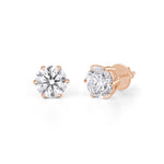 Load image into Gallery viewer, 10K Gold Round Diamond Six Prong Stud Earrings
