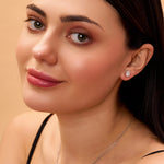 Load image into Gallery viewer, 1.03 CTW Oval Lab-Grown Diamond Stud Earrings in 14K White Gold – IGI Certified
