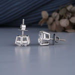 Load image into Gallery viewer, 10K White Gold Round Cut 6-Prong Certified Diamond Stud Earrings
