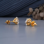Load image into Gallery viewer, 10K Yellow Gold Round Cut Diamond 6-Prong Stud Earrings
