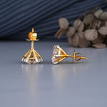 Load image into Gallery viewer, 18K Yellow Gold Round Cut Diamond 6-Prong Stud Earrings
