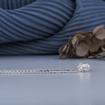 Load image into Gallery viewer, 18K White Gold Emerald Cut Diamond Four Prong Solitaire Pendant Necklace
