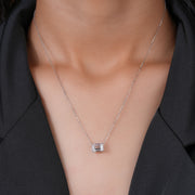 Emerald Cut Diamond Solitaire Pendant Necklace | Lab-Grown | 4-Prong Classic in Solid Gold (0.50–5.00 CT)