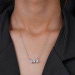 Load image into Gallery viewer, 10K White Gold Trio Diamond Pendant Necklace
