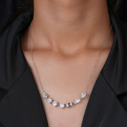 5.30 CT Multi-Shape Diamond Necklace | Lab-Grown | 7-Stone Modern Elegance in Solid Gold