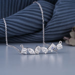 Load image into Gallery viewer, 14K White Gold Multi Shaped Diamond Pendant Necklace
