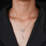 Load image into Gallery viewer, 10K White Gold  Four Stone  Diamond Pendant Necklace
