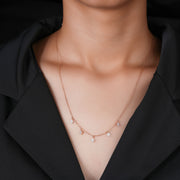 0.30 CT Lucky Clover Diamond Necklace | Lab-Grown | 20-Stone Floral Charm in Solid Gold