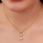 Load image into Gallery viewer, IGI Certified CVD Diamond Pendant – 14K Gold, Three Stone Design
