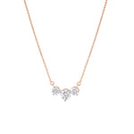 Load image into Gallery viewer, Lab Grown 3 Round Cut Diamond Pendant Necklace – Elegant Trilogy Design in 18K Gold for Women
