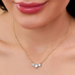 Load image into Gallery viewer, Lab Grown 3 Round Cut Diamond Pendant Necklace – Elegant Trilogy Design in 18K Gold for Women
