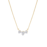 Load image into Gallery viewer, Lab Grown 3 Round Cut Diamond Pendant Necklace – Elegant Trilogy Design in 18K Gold for Women
