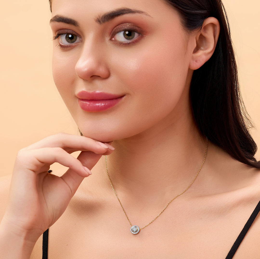 10K Gold Lab Grown Diamond Solitaire Pendant Necklace for Women – Dainty & Elegant Gift