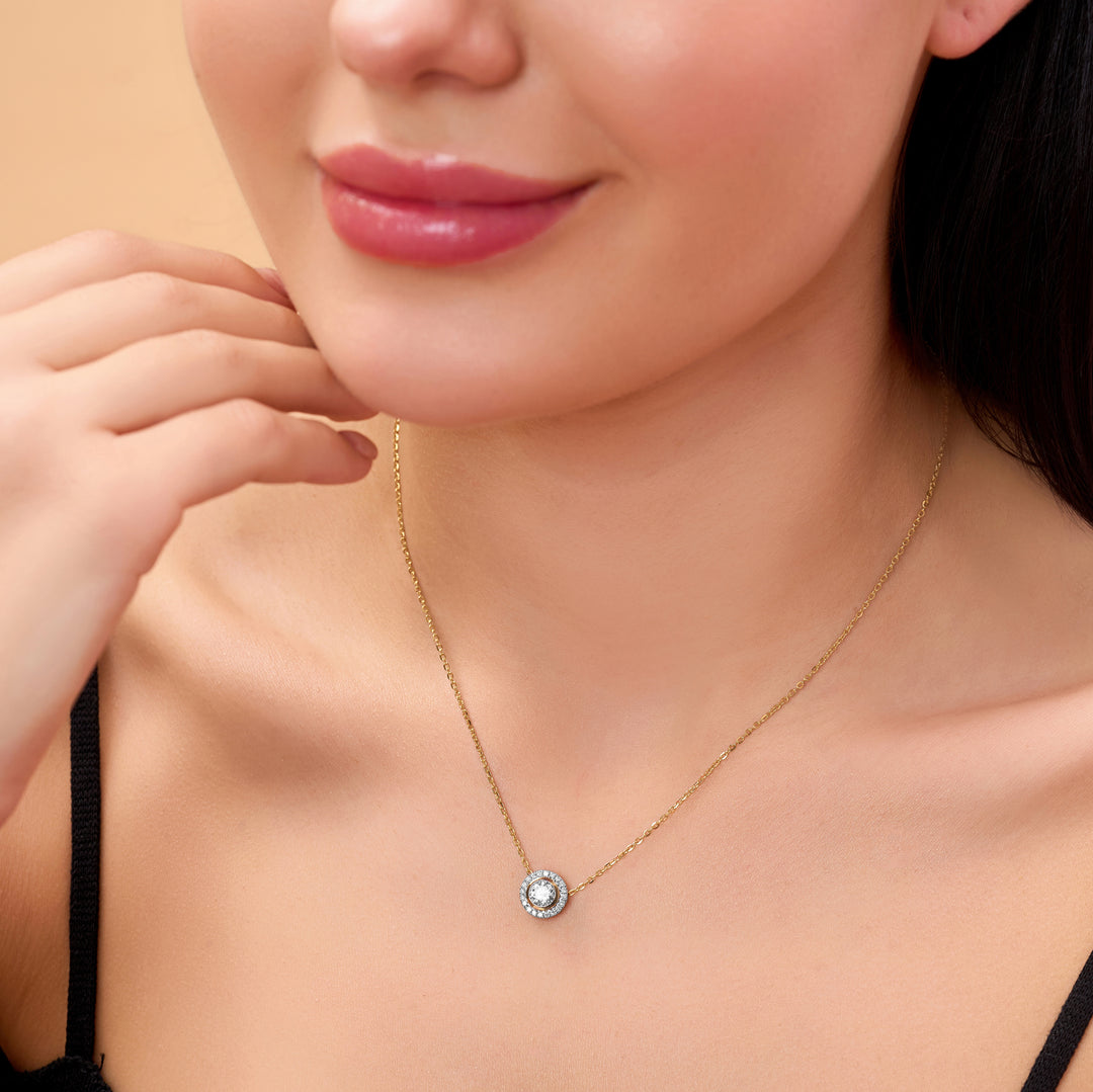 10K Gold Lab Grown Diamond Solitaire Pendant Necklace for Women – Dainty & Elegant Gift