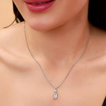 Load image into Gallery viewer, IGI Certified Emerald And Round Cut Diamond Pendant Necklace in 10K Gold

