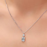 Load image into Gallery viewer, IGI Certified Emerald And Round Cut Diamond Pendant Necklace in 10K Gold
