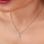 Load image into Gallery viewer, IGI Certified Emerald And Round Cut Diamond Pendant Necklace in 10K Gold
