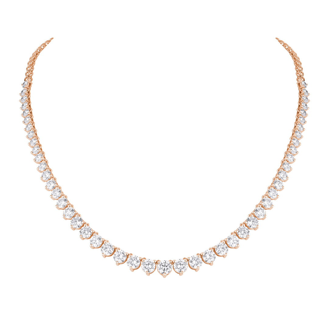 18K White Gold Lab Created Diamond Tennis Necklace for Women
