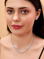 Load image into Gallery viewer, 18K White Gold Lab Created Diamond Tennis Necklace for Women
