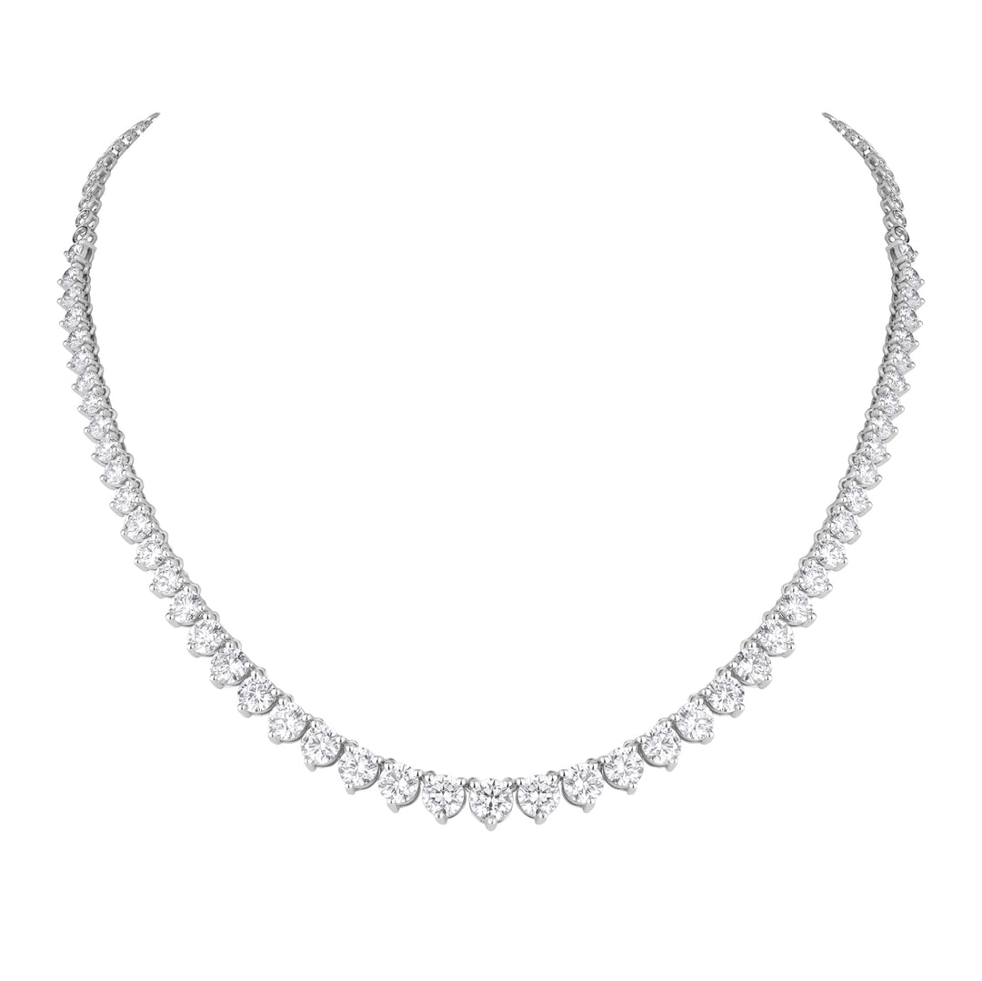 18K White Gold Lab Created Diamond Tennis Necklace for Women
