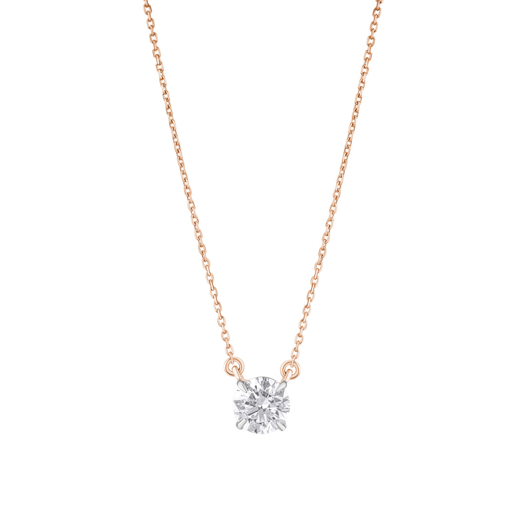 Lab Grown Diamond Pendant Necklace – 10K Gold Solitaire Jewelry for Women