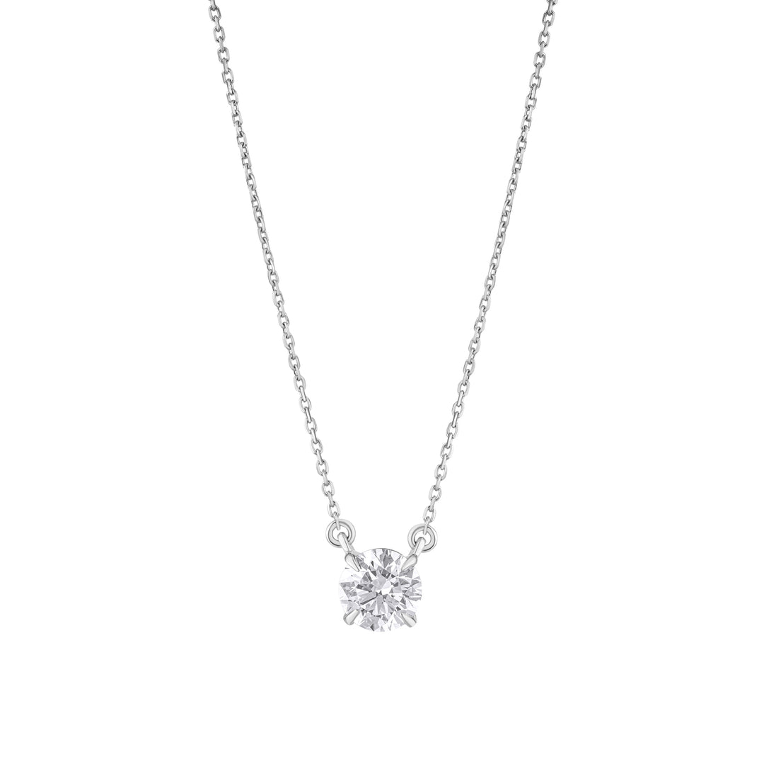 Lab Grown Diamond Pendant Necklace – 10K Gold Solitaire Jewelry for Women