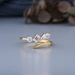 Load image into Gallery viewer, 10K Yellow Gold Round Open Curve Diamond Ring
