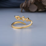 Load image into Gallery viewer, 10K Yellow Gold Round Open Curve Diamond Ring
