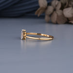 Load image into Gallery viewer, 14K Yellow Gold Emerald and Marquise Cut Diamond Toi-et-Moi Ring
