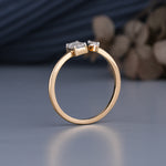 Load image into Gallery viewer, 14K Yellow Gold Emerald and Marquise Cut Diamond Toi-et-Moi Ring
