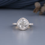 Load image into Gallery viewer, 14K Rose Gold Cushion Cut Diamond Halo Engagement Ring
