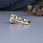 Load image into Gallery viewer, 18K Rose Gold Cushion Cut Diamond Halo Engagement Ring
