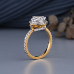 Load image into Gallery viewer, 14K Rose Gold Cushion Cut Diamond Halo Engagement Ring

