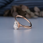 Load image into Gallery viewer, 10K Rose Gold Pear Shaped Solitaire Diamond Engagement Ring
