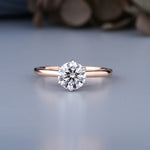 Load image into Gallery viewer, 18K Rose Gold Classic 6-Prong Round Lab-Grown Diamond Solitaire Engagement Ring
