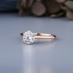 Load image into Gallery viewer, 18K Rose Gold Classic 6-Prong Round Lab-Grown Diamond Solitaire Engagement Ring
